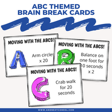Load image into Gallery viewer, ABC Themed Brain Break Cards