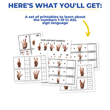 Load image into Gallery viewer, ASL Sign Language Numbers & Math Pack