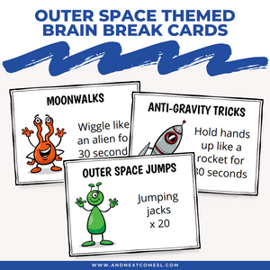 Outer Space Themed Brain Break Cards