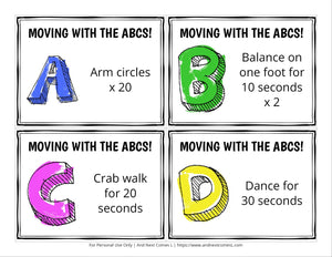 ABC Themed Brain Break Cards