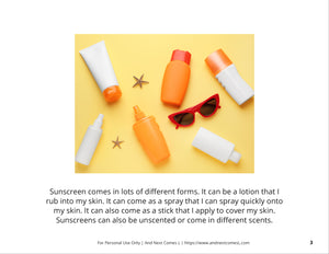 Sunscreen Social Story
