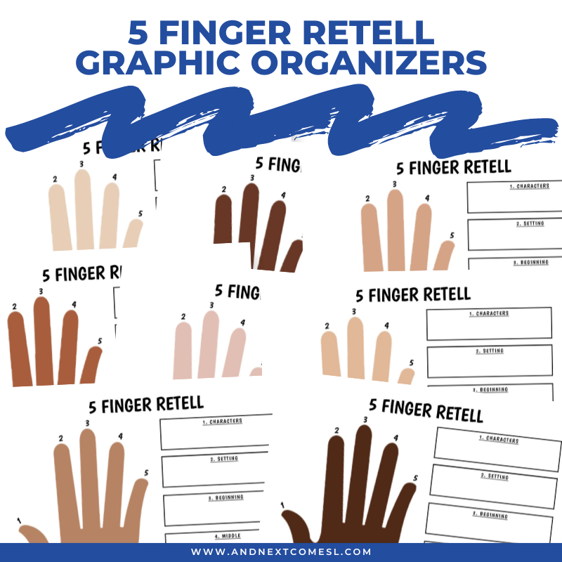 5 Finger Retell Graphic Organizers