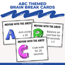 Load image into Gallery viewer, ABC Themed Brain Break Cards
