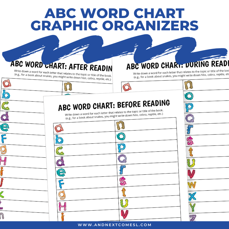 ABC Word Chart Graphic Organizers