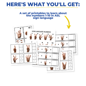ASL Sign Language Numbers & Math Pack