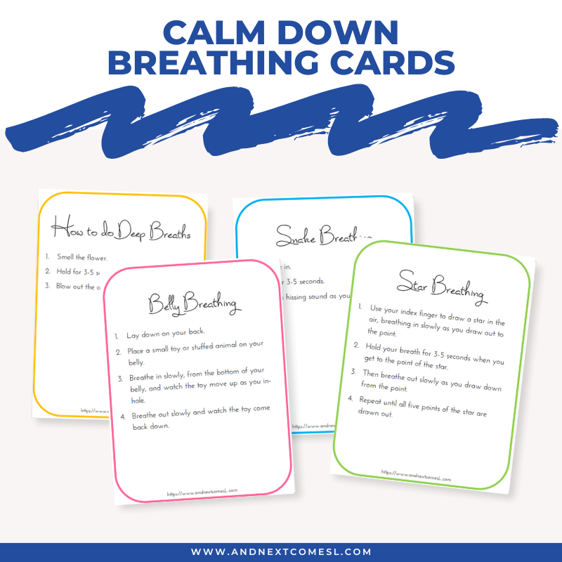 Printable calm down breathing cards Printable calm down breathing cards