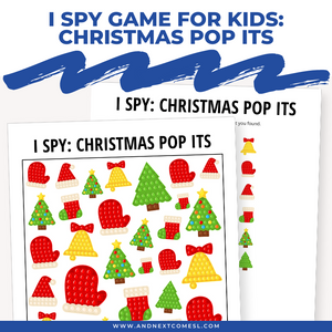 Christmas Pop its I Spy Game