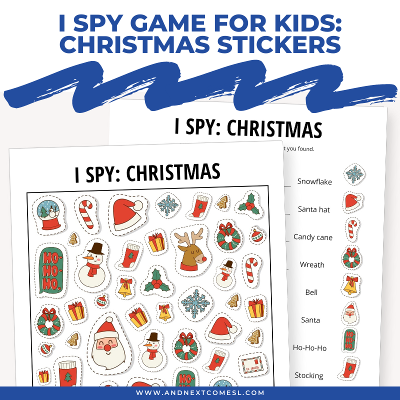 Christmas Stickers I Spy Game