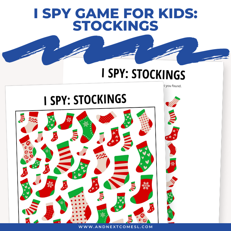 Christmas Stockings I Spy Game