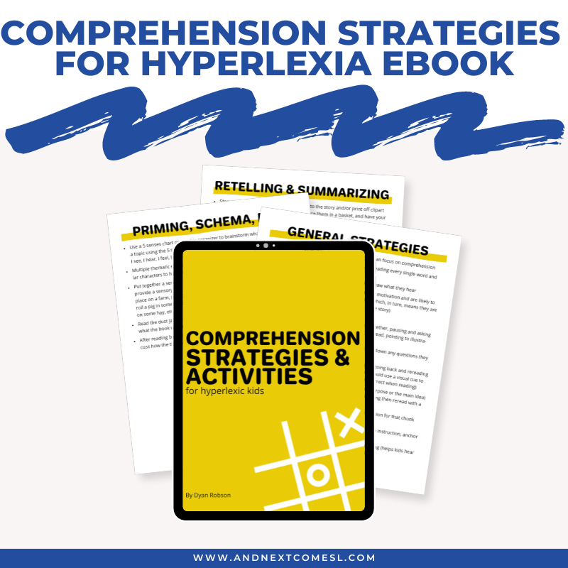Comprehension Strategies & Activities for Hyperlexic Kids Open Ended Questions & Scripts to Help Hyperlexic Kids with Reading Comprehension
