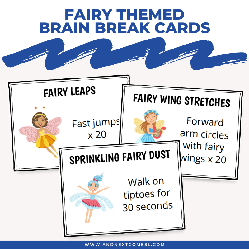 Fairy brain break cards Fairy brain break cards