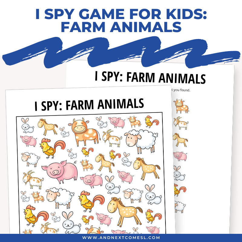 Farm Animals I Spy Game