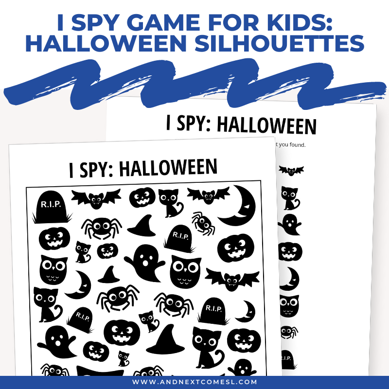Halloween Silhouettes I Spy Game