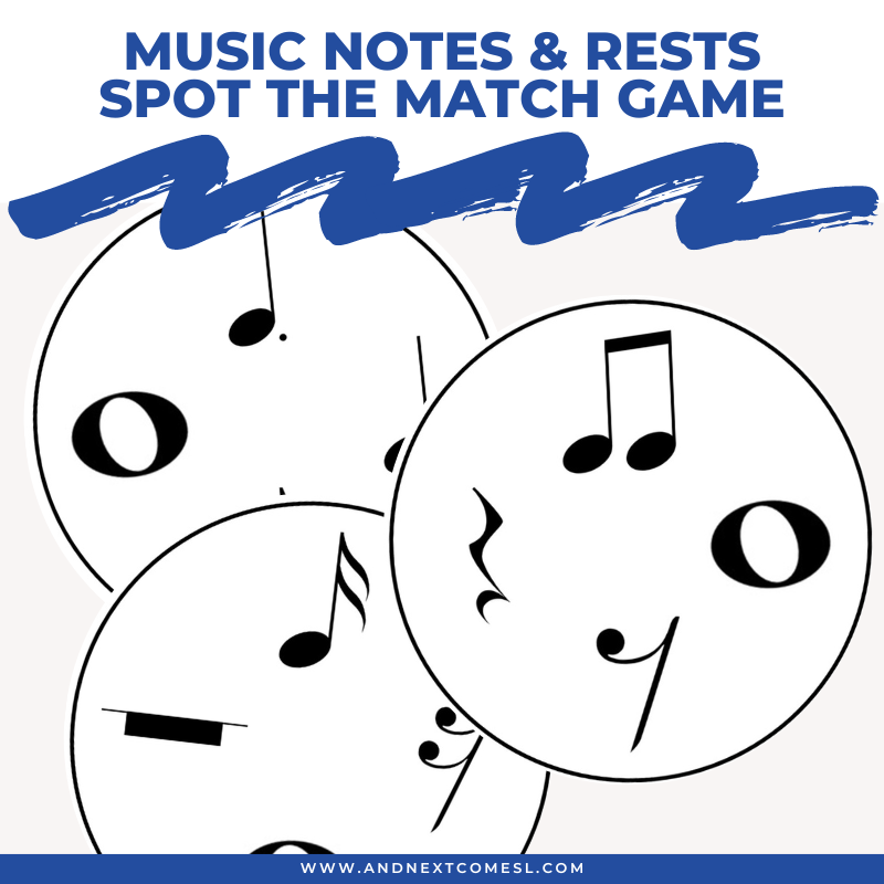Music Notes & Rests Spot the Match Game