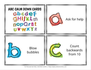 ABC Calm Down Cards