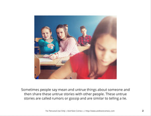 Gossip Story Example Rumors & Gossip Social Story – And Next Comes L