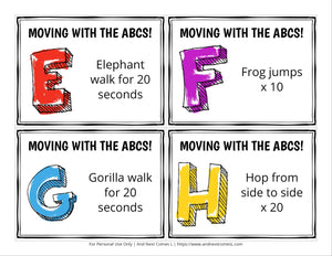 ABC Themed Brain Break Cards