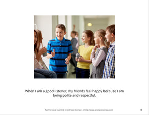Being a Good Listener Social Story