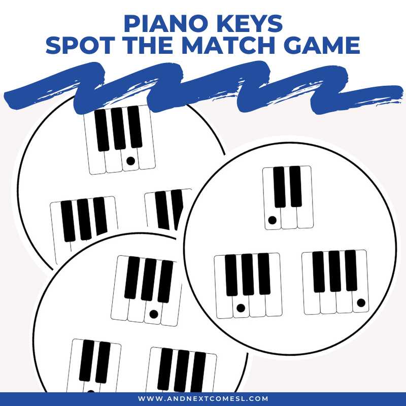 Piano Keys Spot the Match Game â And Next Comes L