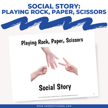 Load image into Gallery viewer, Playing Rock, Paper, Scissors Social Story
