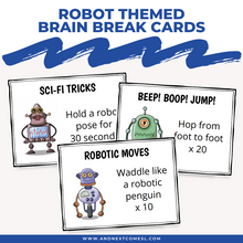 Load image into Gallery viewer, Robot Themed Brain Break Cards
