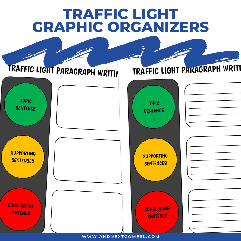 Traffic Light Paragraph Writing Graphic Organizers