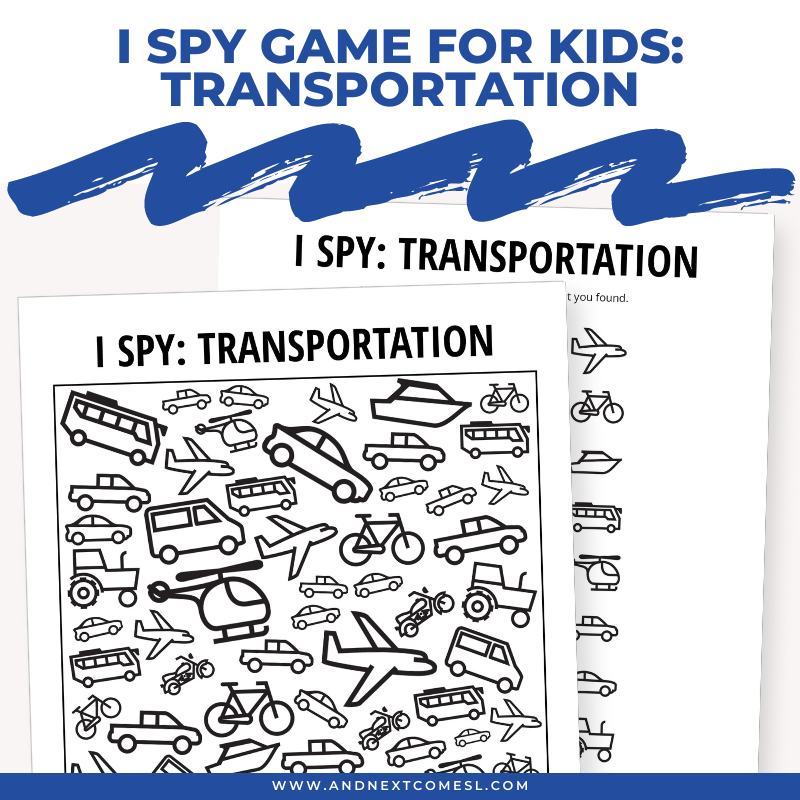 Transportation Icons I Spy Game